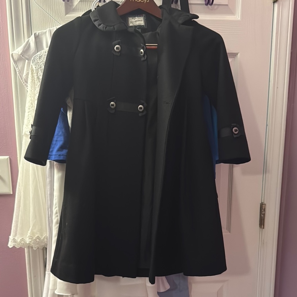 Rothschild Black Pea Coat Classic Design